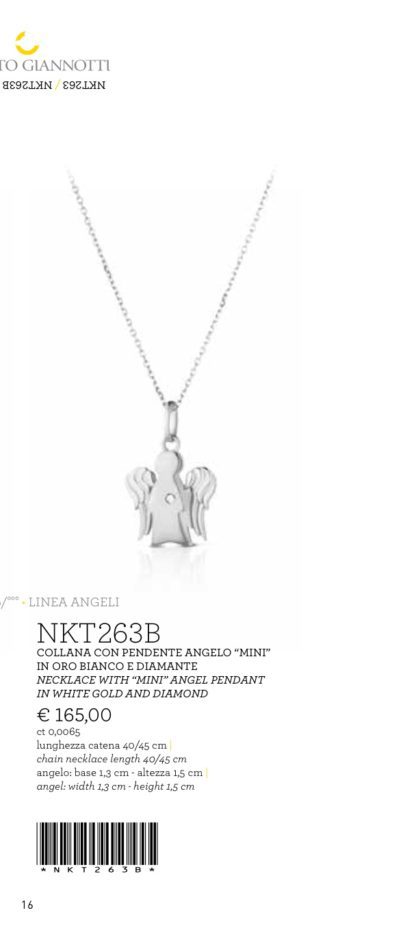 Collana Angelo in oro bianco con diamante