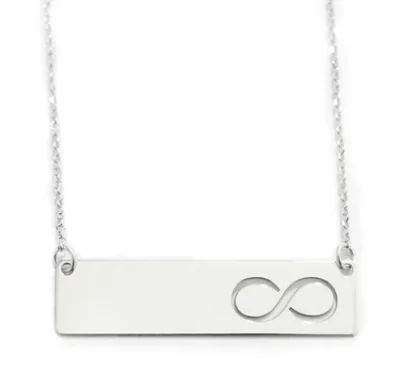 Collana targhetta infinito personalizzabile